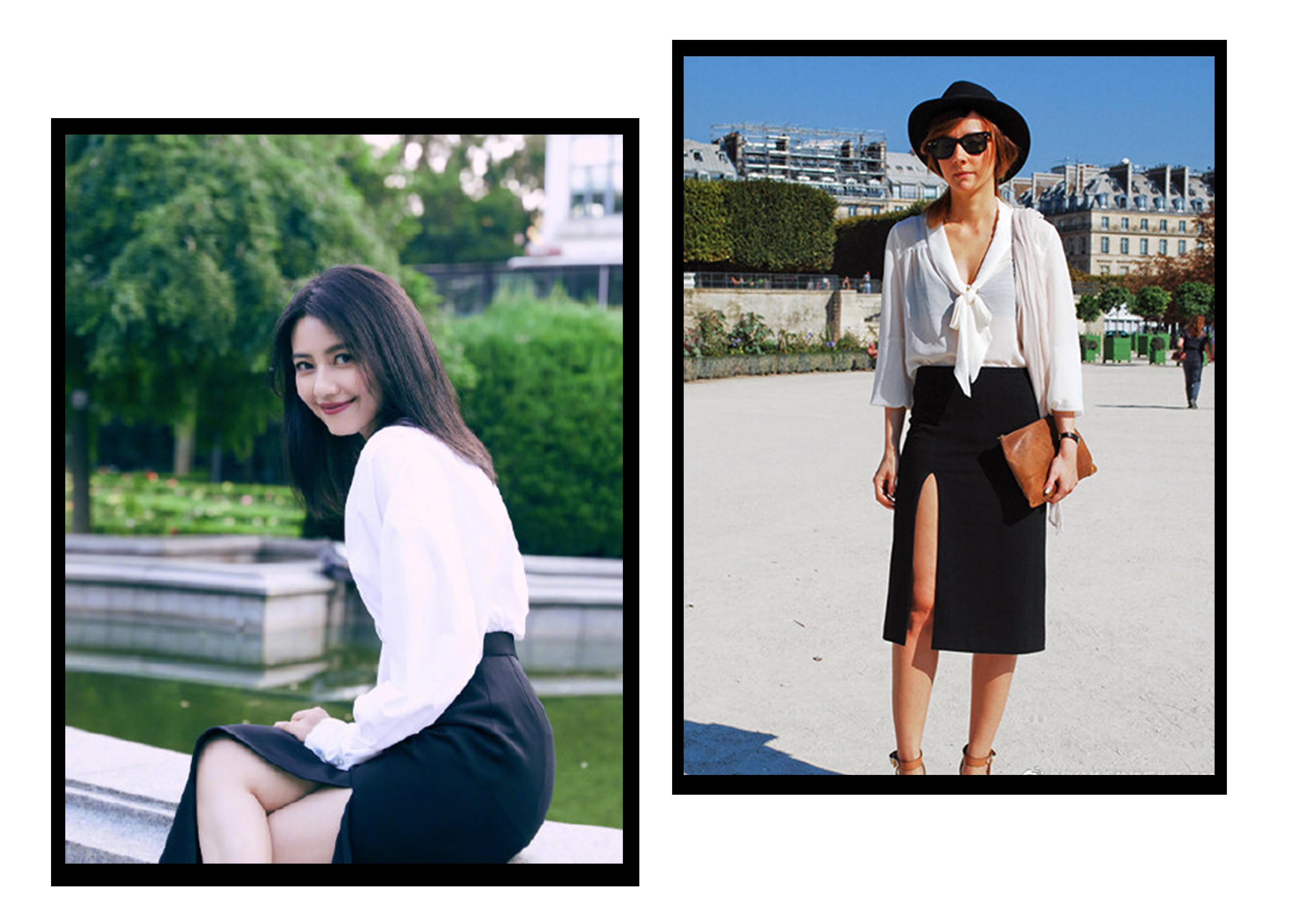 黑色短裙怎么搭配（黑色裙子不知道搭什么？听说，这5款单品上衣和它更配哦）(图5)