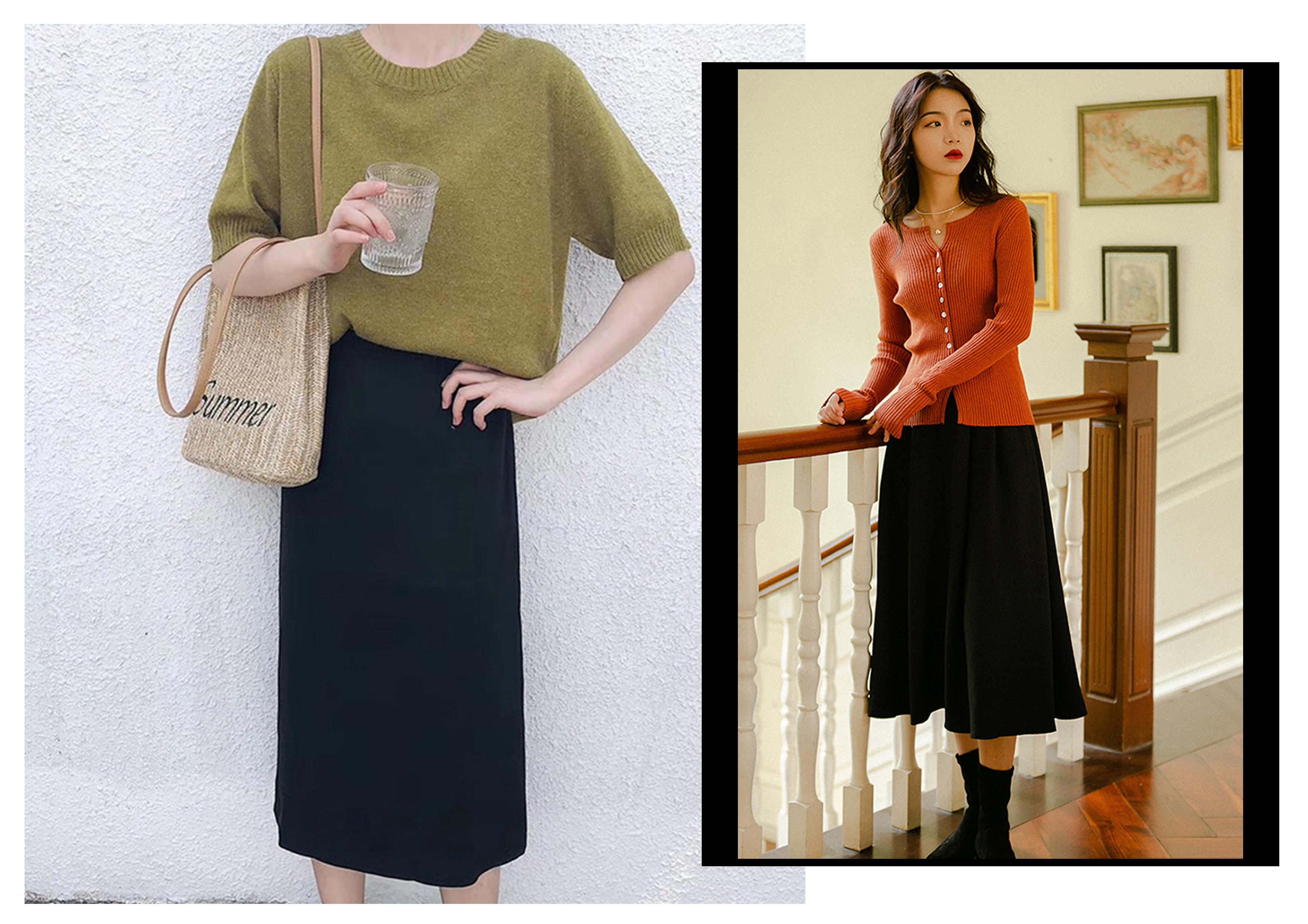 黑色短裙怎么搭配（黑色裙子不知道搭什么？听说，这5款单品上衣和它更配哦）(图7)